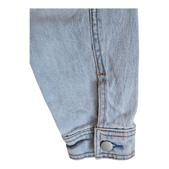 UNIVERSAL THREAD Women's L Jean Jacket Sherpa Lined Light Blue Metal Buttons 42 - Picture 7 of 8